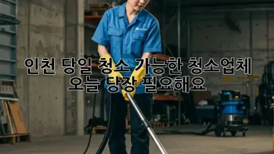 인천 당일 청소 가능한 청소업체, 오늘 당장 필요해요!